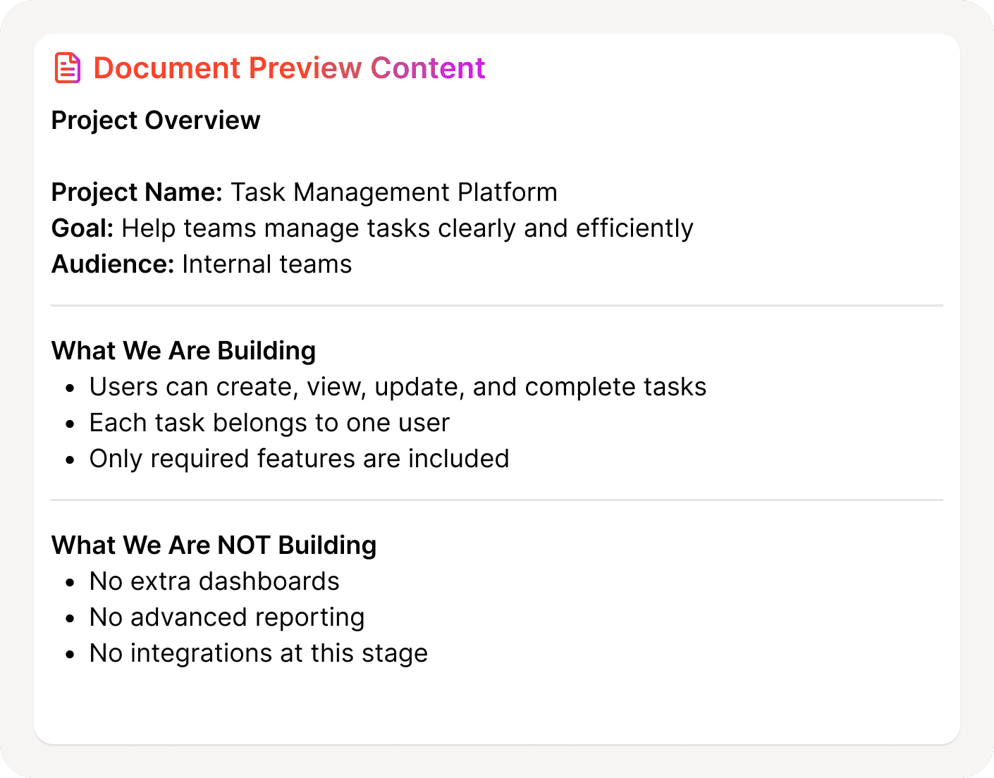 The Output - What You Get Before AI Builds Anything